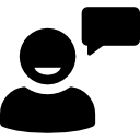 user talking with speech bubble