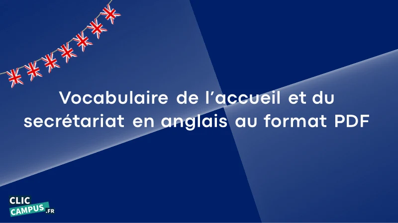 Vocabulaire de l’accueil et du secrétariat en anglais au format PDF