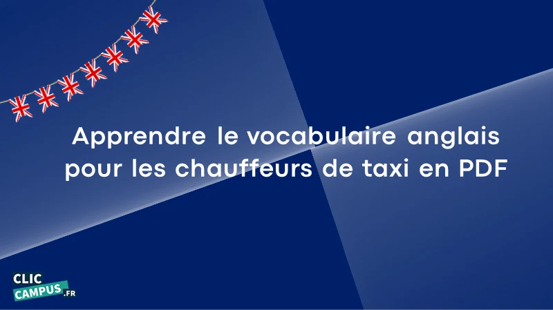 Apprendre le vocabulaire anglais pour les chauffeurs de taxi en PDF