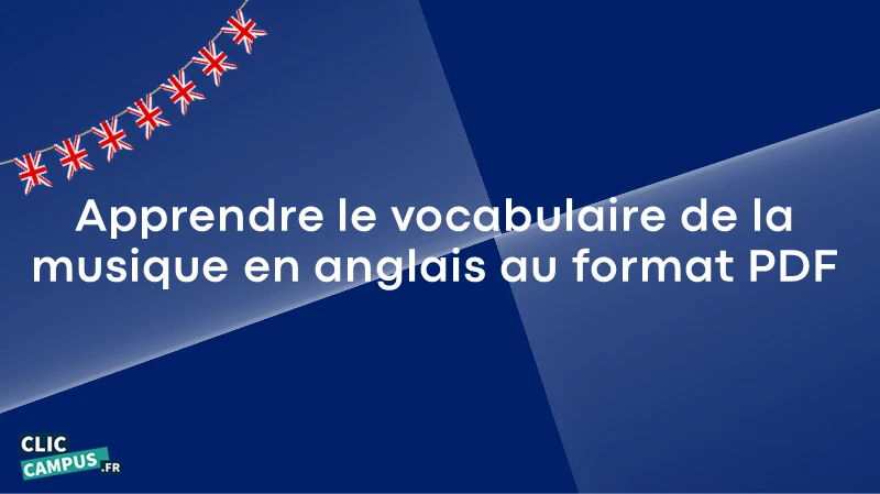 Apprendre le vocabulaire de la musique en anglais au format PDF