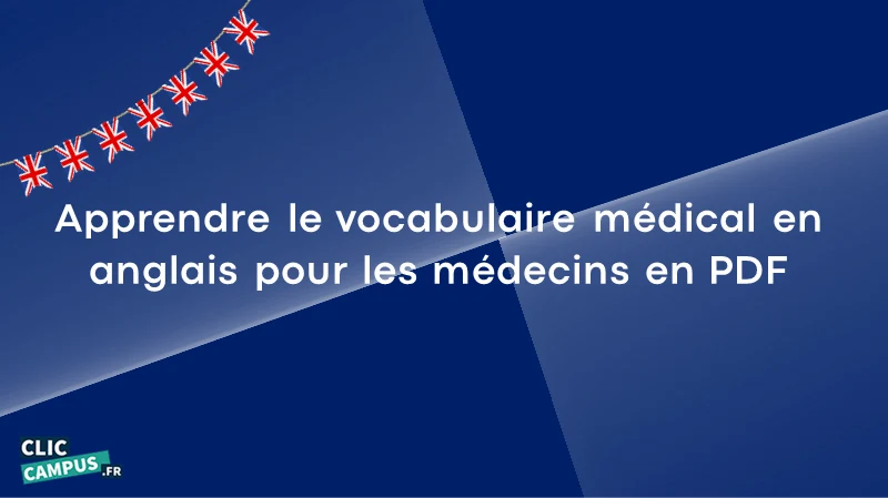 Apprendre le vocabulaire médical en anglais pour les médecins en PDF