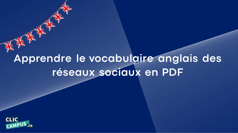 Apprendre le vocabulaire anglais des réseaux sociaux en PDF