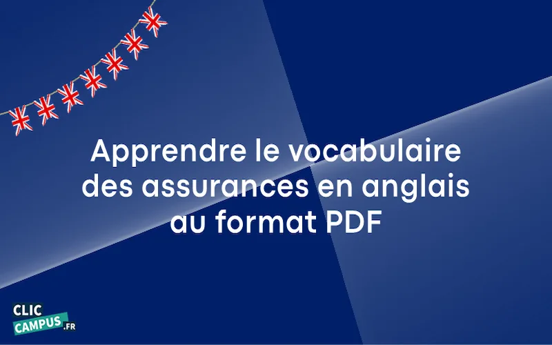 Apprendre le vocabulaire des assurances en anglais au format PDF