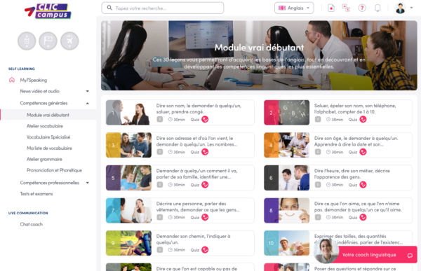 formation module vrai debutant italien intensive