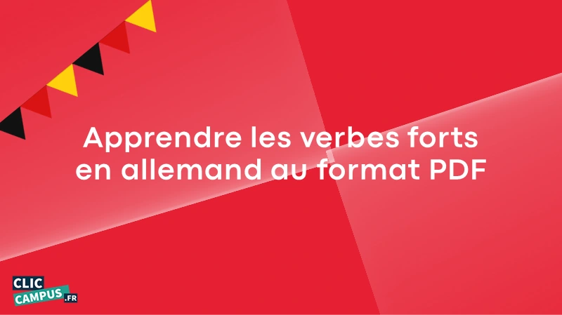 Apprendre les verbes forts en allemand au format PDF