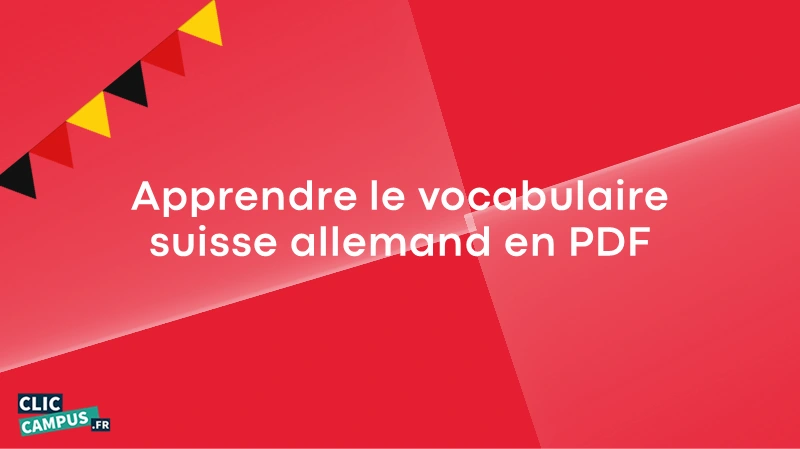 Apprendre le vocabulaire suisse allemand en PDF