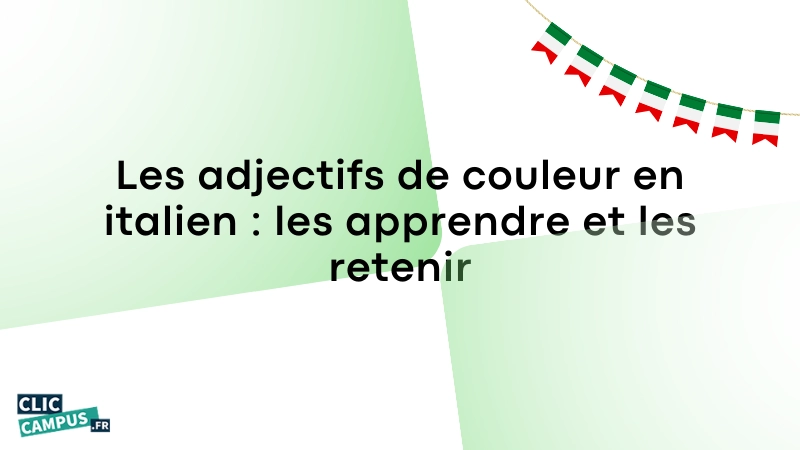 Les adjectifs de couleur en italien les apprendre et les retenir