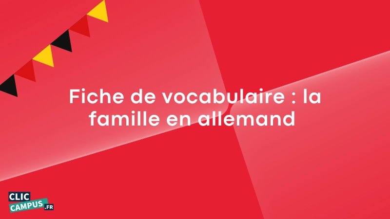 Fiche de vocabulaire la famille en allemand