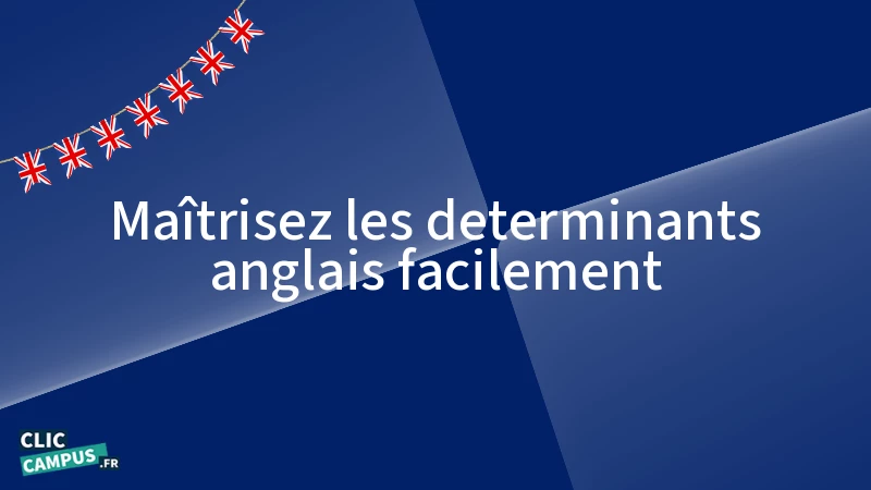 Maîtrisez les déterminants anglais facilement