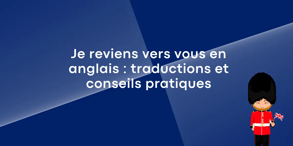 Je reviens vers vous en anglais : traductions et conseils pratiques