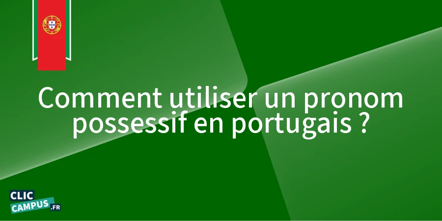 Comment utiliser un pronom possessif en portugais ? Comment utiliser un pronom possessif en portugais ?