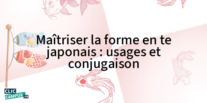 Maîtriser la forme en « -TE » en japonais : usages et conjugaison
