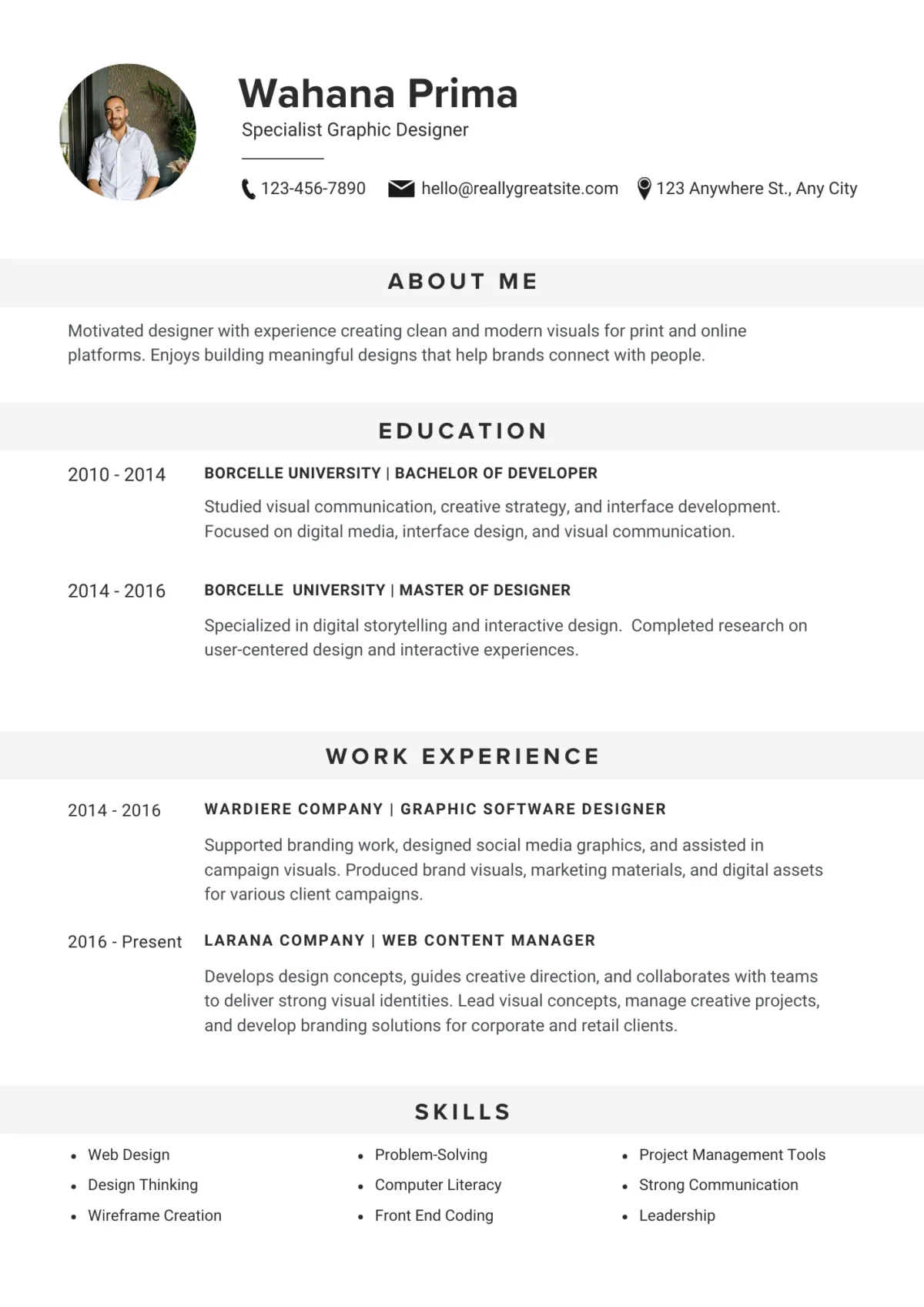 Exemple de cv anglais Exemple de cv anglais