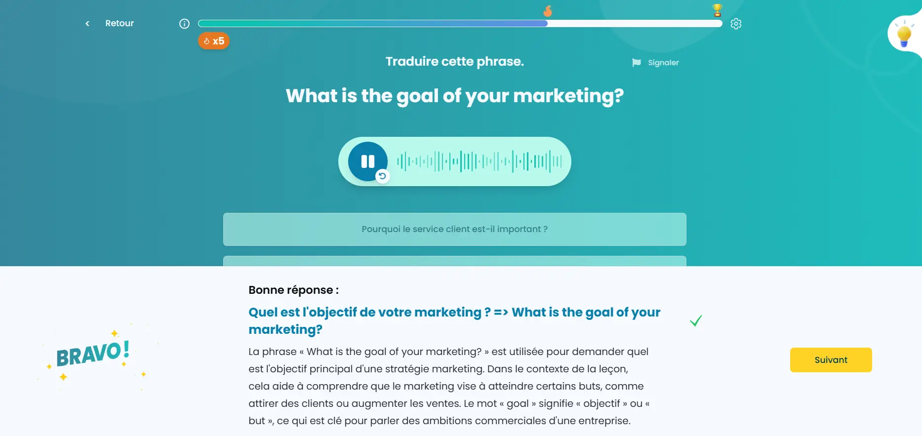 plateforme clic campus exercice audio