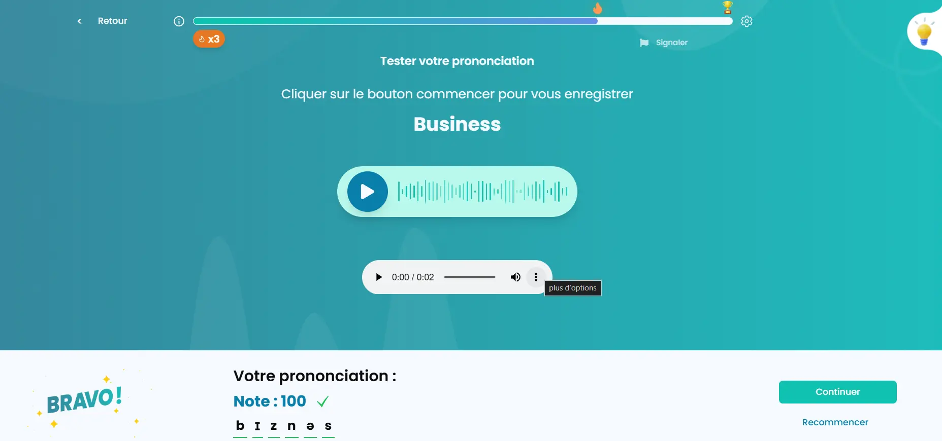 plateforme clic campus exercices prononciation