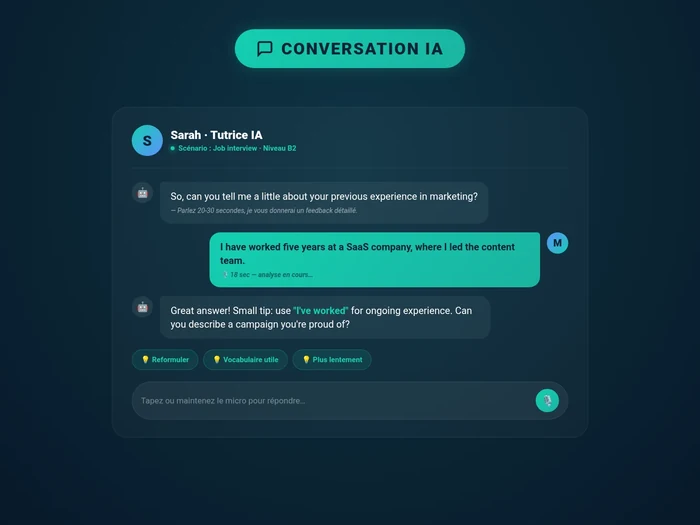 Conversation IA texte ou vocal - Clic Campus