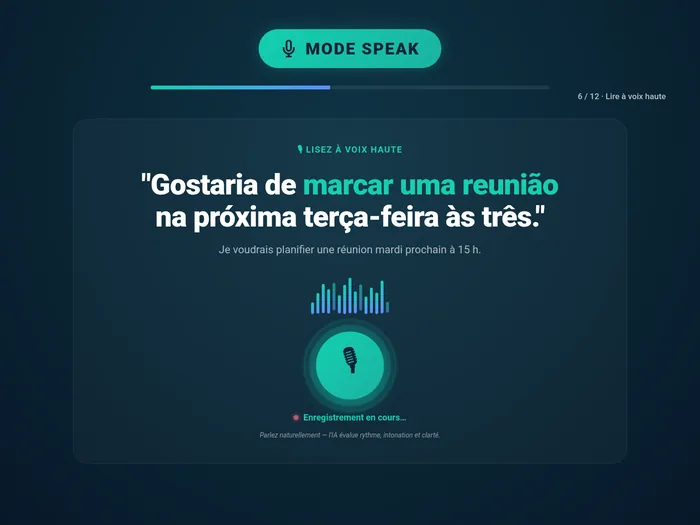 Mode Speak - exercice oral avec waveform - Clic Campus