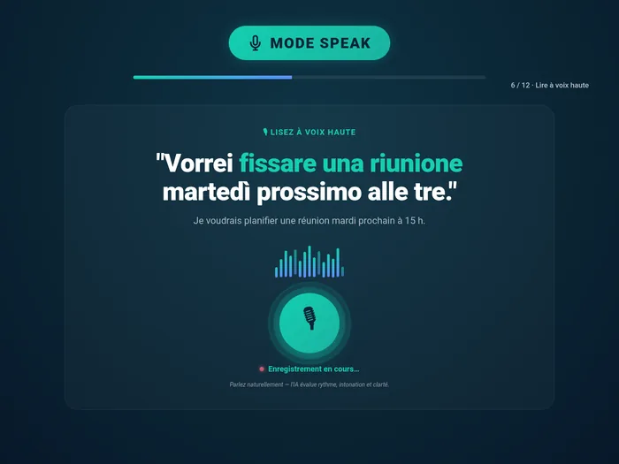 Mode Speak - exercice oral avec waveform - Clic Campus