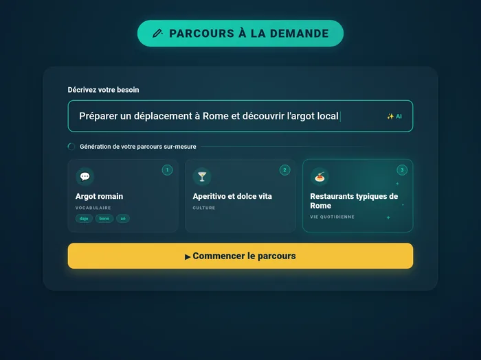 Génération de parcours sur-mesure par IA - Clic Campus