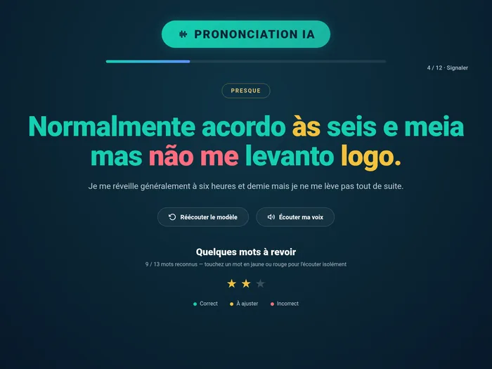 Outil de prononciation IA en temps réel - Clic Campus