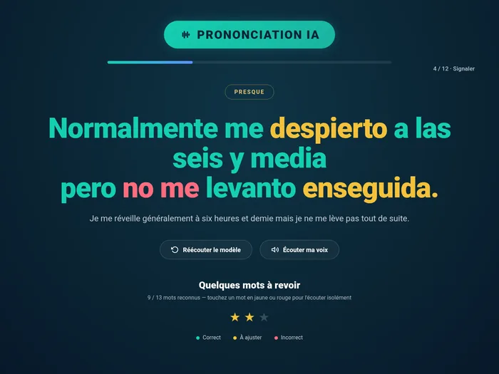 Outil de prononciation IA en temps réel - Clic Campus