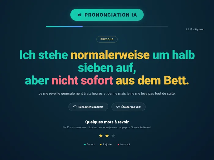 Outil de prononciation IA en temps réel - Clic Campus