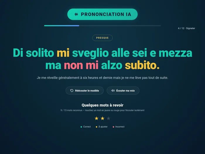 Outil de prononciation IA en temps réel - Clic Campus
